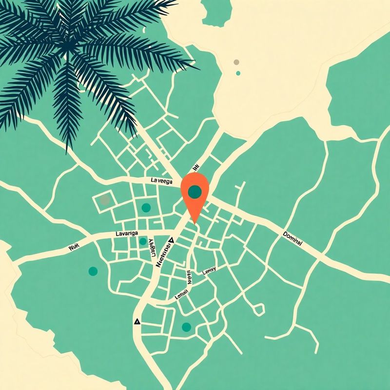 Mapa ilustrado con pin en La Vega, República Dominicana